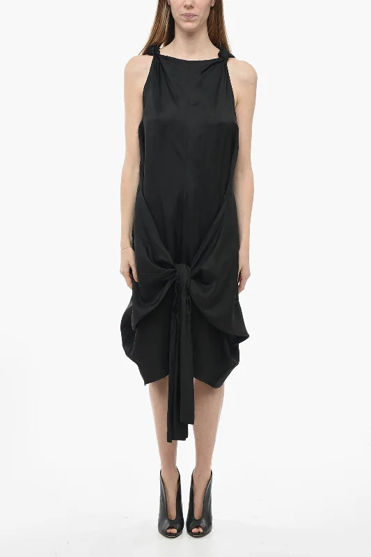 Bottega Veneta Viscose Draped Dress with Self-tie Detail 40 Italian size