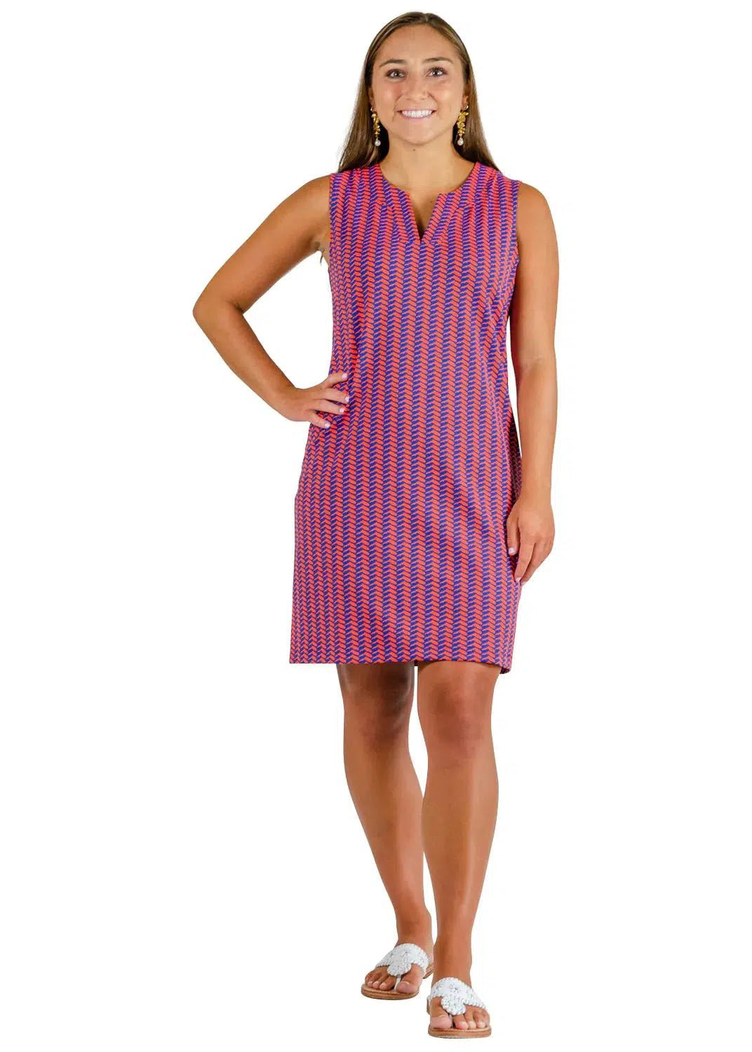 Lucille Dress - Florida Blue/Orange