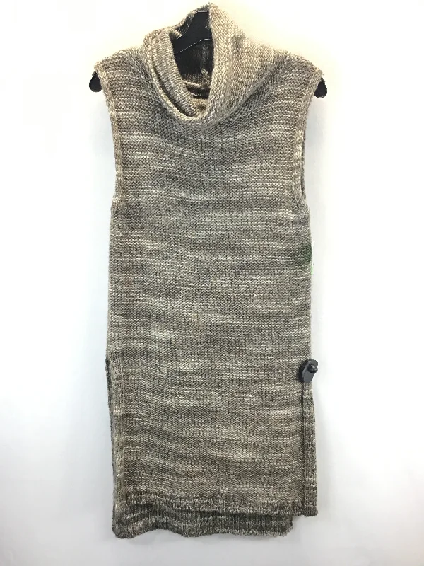 Dress Sweater By Massimo Dutti In Grey & Tan, Size: S