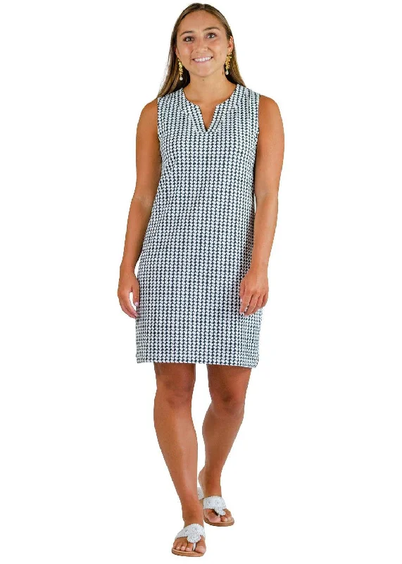 Lucille Dress - Alabama Black/White Houndstooth