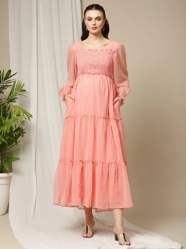 Pink Feeding Long Dress