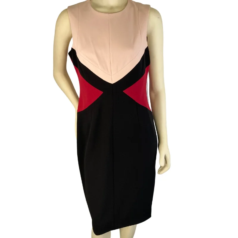 Calvin Klein Pink & Red Sheath Dress