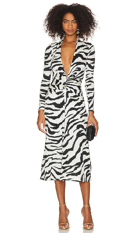 Ronny Kobo Dress in Black,White