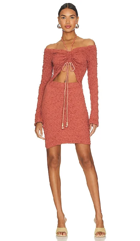 Sabina Musayev Anastasia Dress in Rust