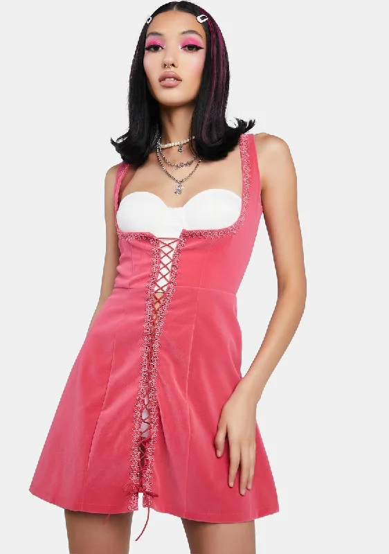 Sweet From The Start Lace Up Dress