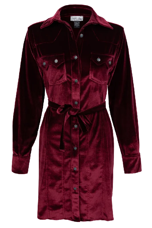 Tasha Polizzi Red Velvet Tunic Dress