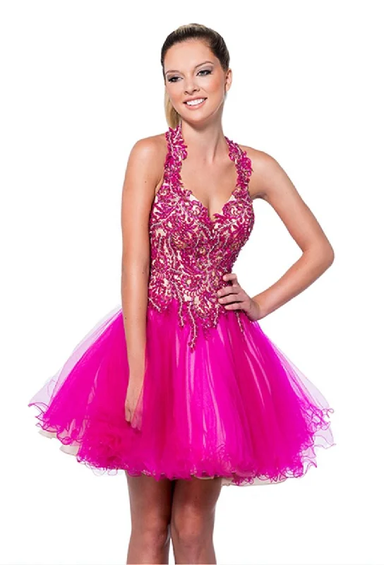 Terani Couture - Embellished Halter Fit and Flare Dress 151P0008ASC