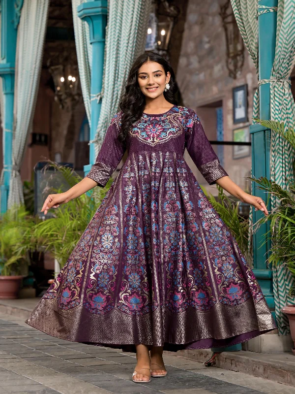 Women's Plum Santoon Printed Dress - Juniper