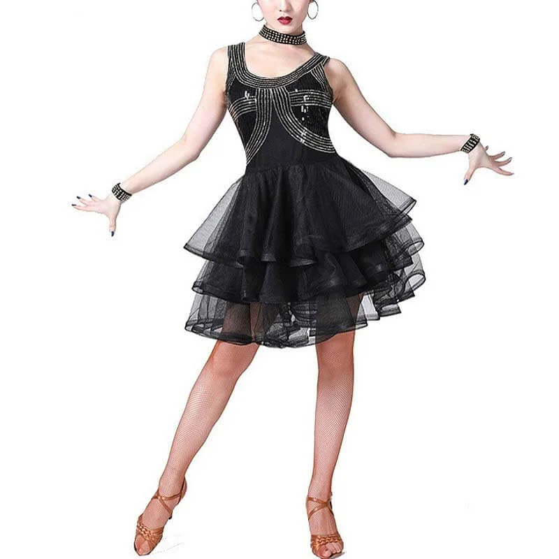 Short Latin Dress with Sequins