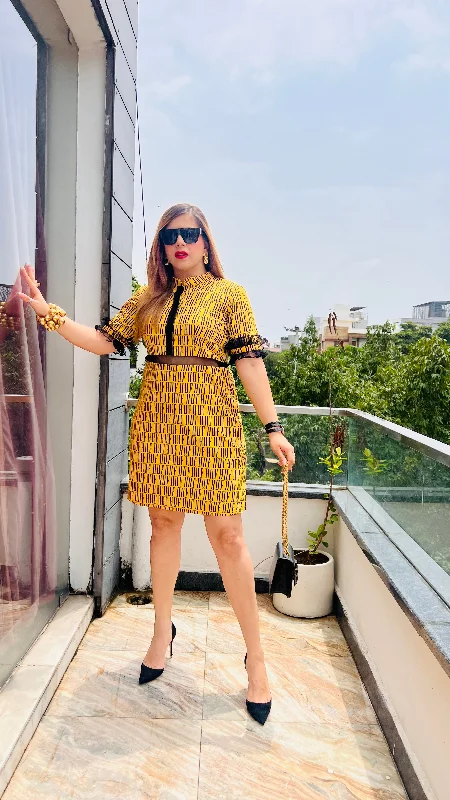 Yellow Text Dress