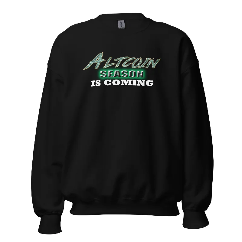 Altcoin Season Is Coming Crypto Bull Run Sweatshirt Long Sleeve Pullover Hoodie with Hem Ribbing Snug Secure