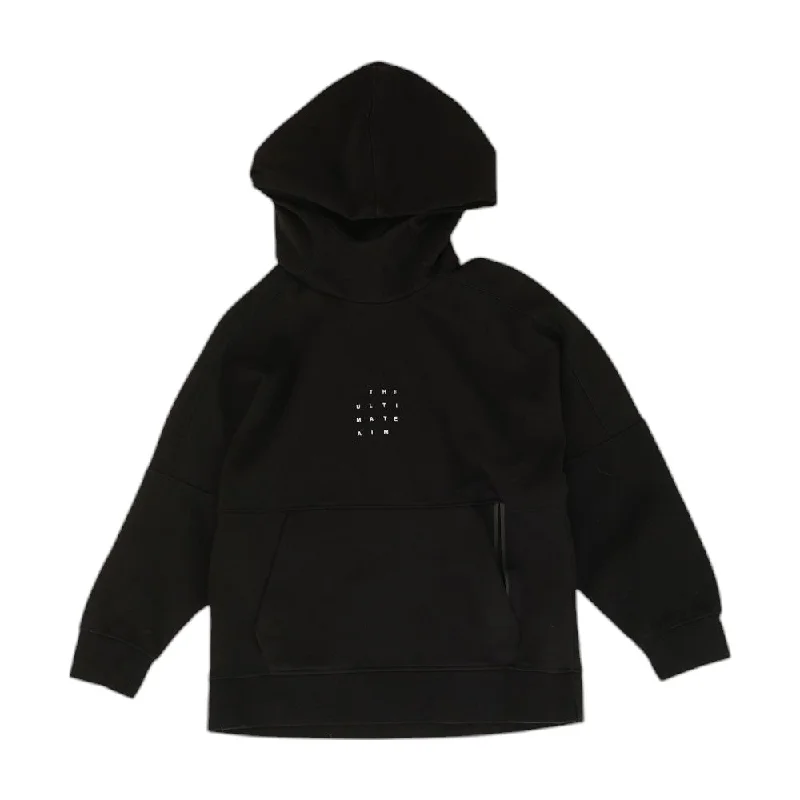 Black Solid Hoodie Hoodie with Print Artistic Unique