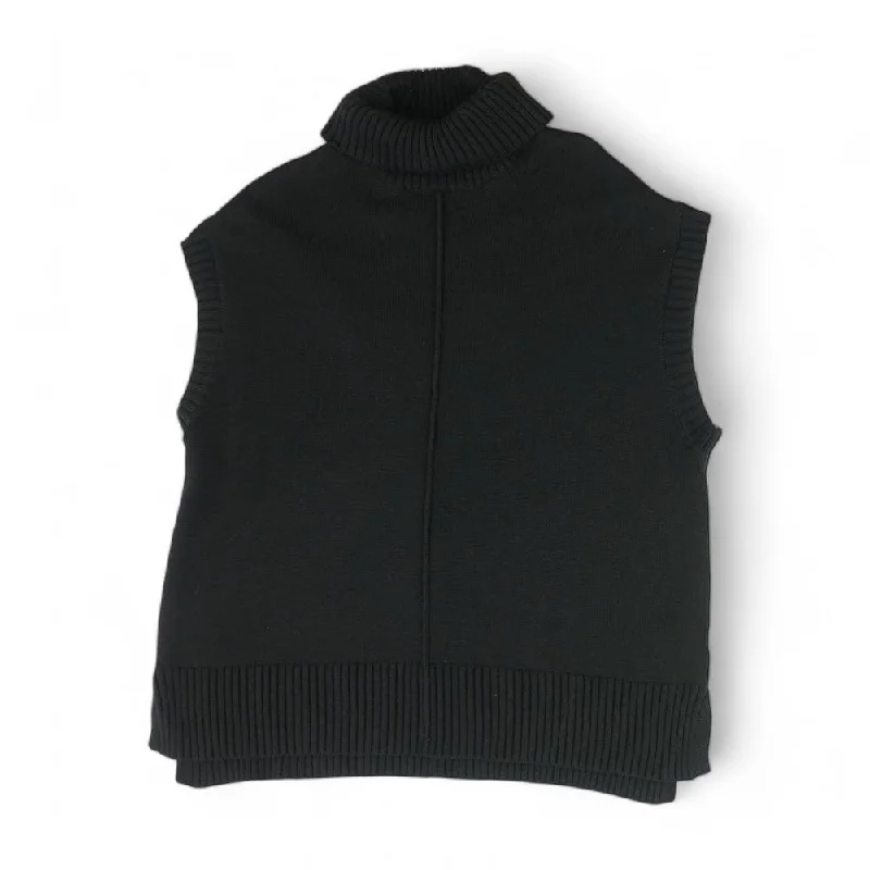 Black Solid Turtleneck Sweater Velvet Chenille Corduroy