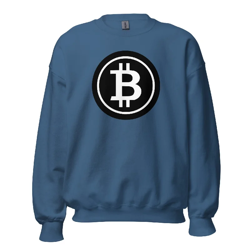 BTC Bitcoin Crypto Symbol Sweatshirt Long Sleeve Pullover Hoodie with Tied Waist Feminine Flattering