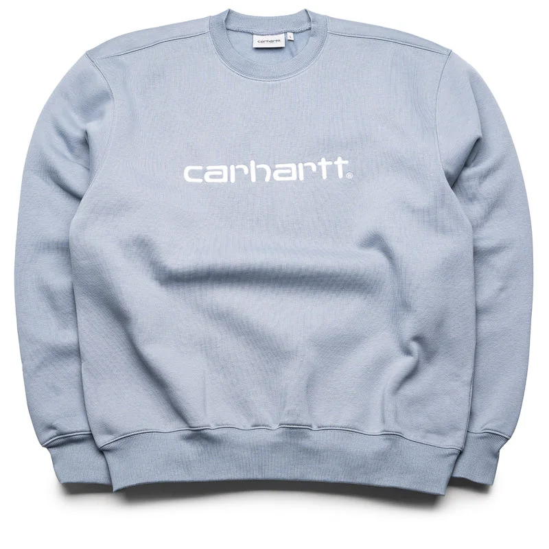 Carhartt WIP Sweatshirt - Dove Grey/Wax Hoodie with Rhinestones Sparkly Elegant