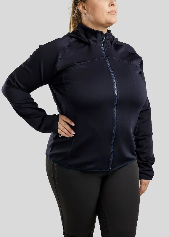 CURVE Liza Hoodie - Navy Hoodie with Color Block Contrast Stylish