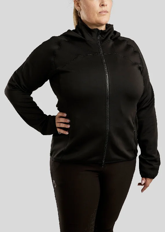 CURVE Liza Hoodie - Sort Hoodie with Rhinestones Sparkly Elegant