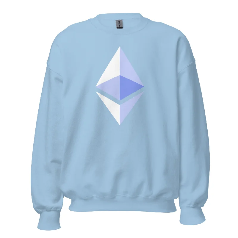 ETH Ethereum Cryptocurrency Symbol Sweatshirt Long Sleeve Pullover Hoodie with Tied Waist Feminine Flattering