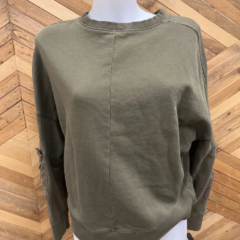 Fabletics - Women's Cropped Sweatshirt - MSRP $85: Green-women-XS Hoodie with Cuffed Sleeves Snug Secure