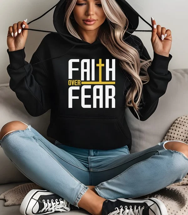 Faith over Fear Graphic Hoodie Hoodie with Logo Branding Identity