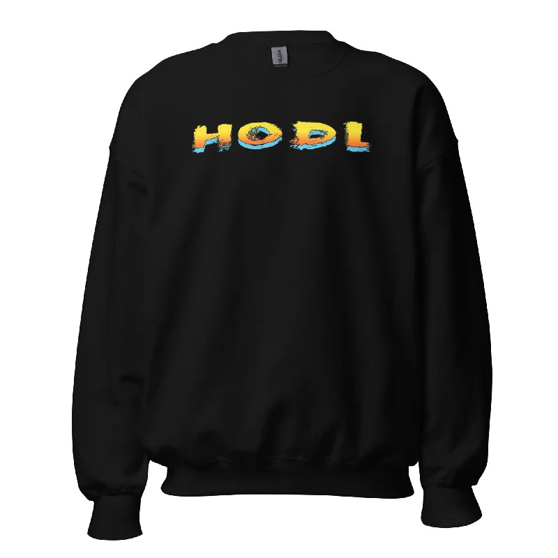 HODL Diamond Hands Your Crypto Bitcoin Sweatshirt Long Sleeve Pullover Hoodie with Hem Frayed Vintage Worn