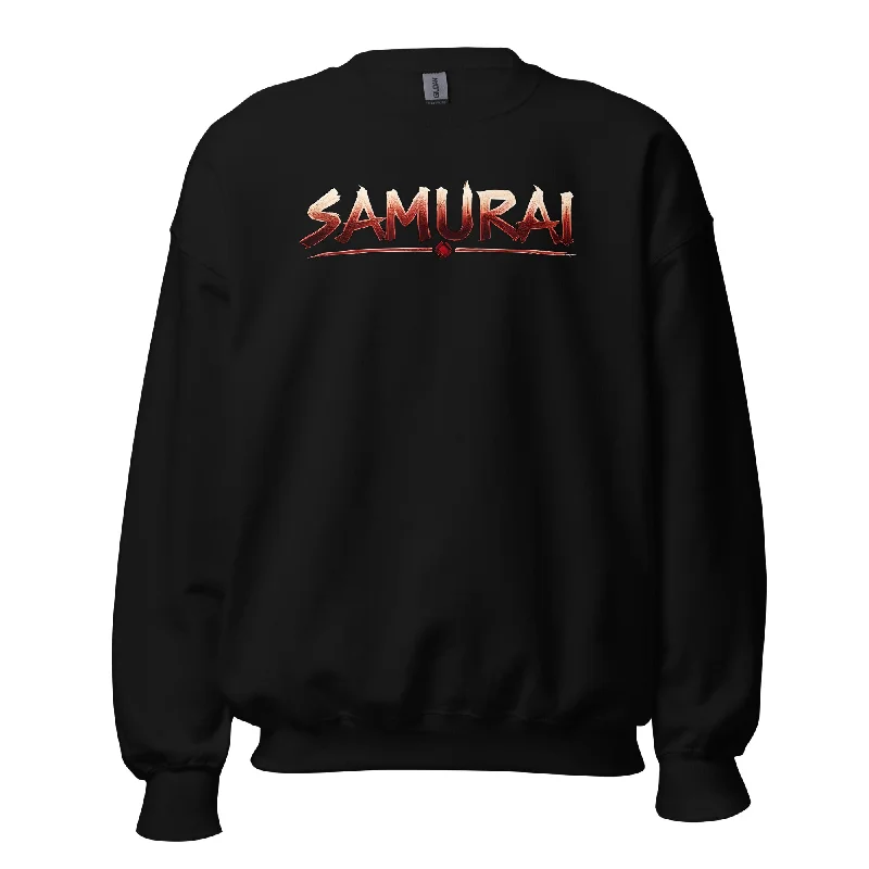 Japanese Culture Samurai Warrior Sweatshirt Long Sleeve Pullover Sweater Hoodie with Bell Sleeves Flared Feminine