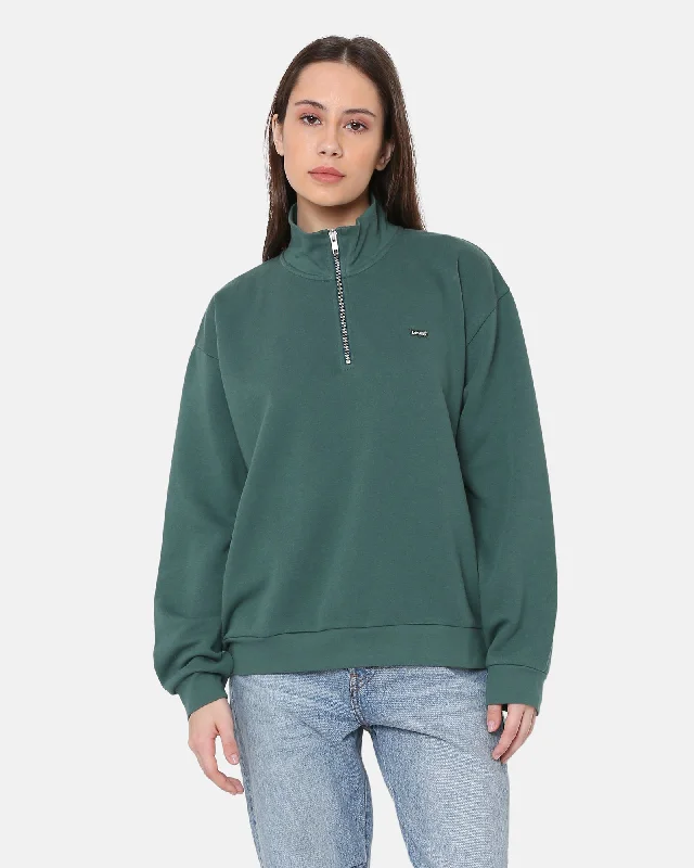 Everyday 1/4 Zip Sweatshirt in Bistro Green Hoodie with Cropped Fit Short Trendy