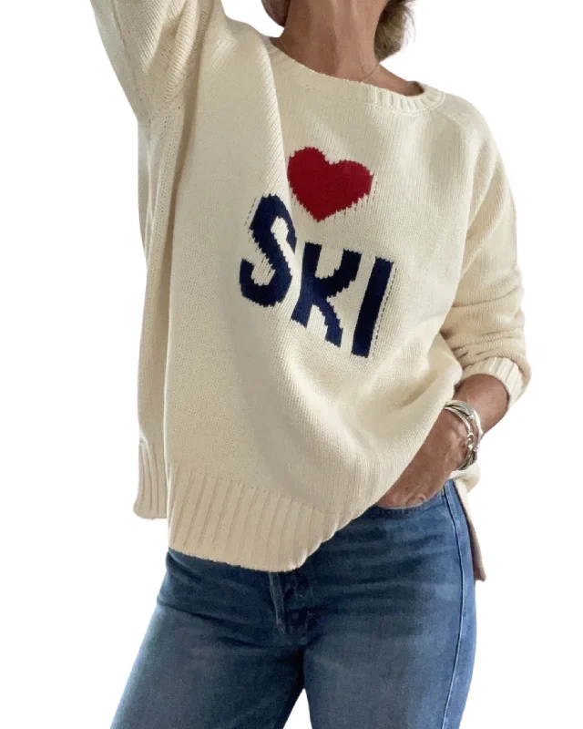 Love Ski 100% Cotton Cozy Cabin Sweater Wool Fabric Cashmere Fabric Tweed Fabric