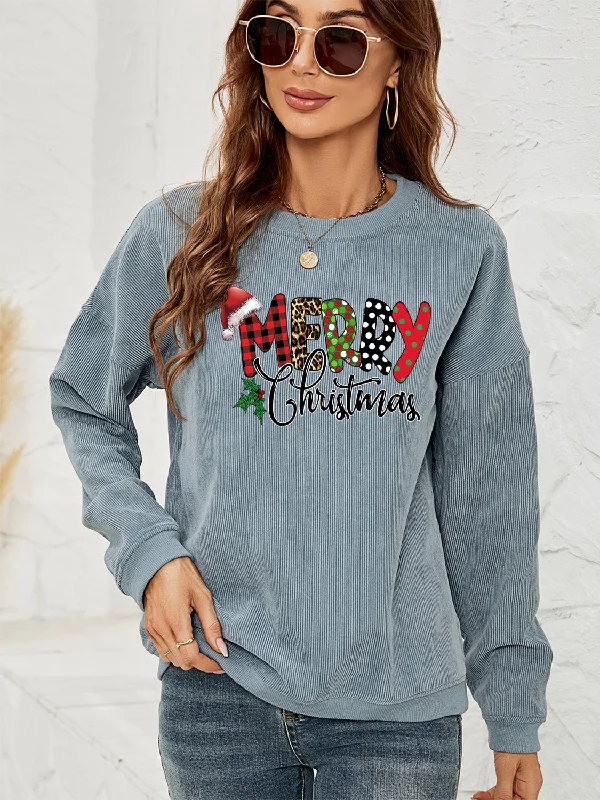 MERRY CHRISTMAS Graphic Sweatshirt Hoodie with Illustration Artistic Creative