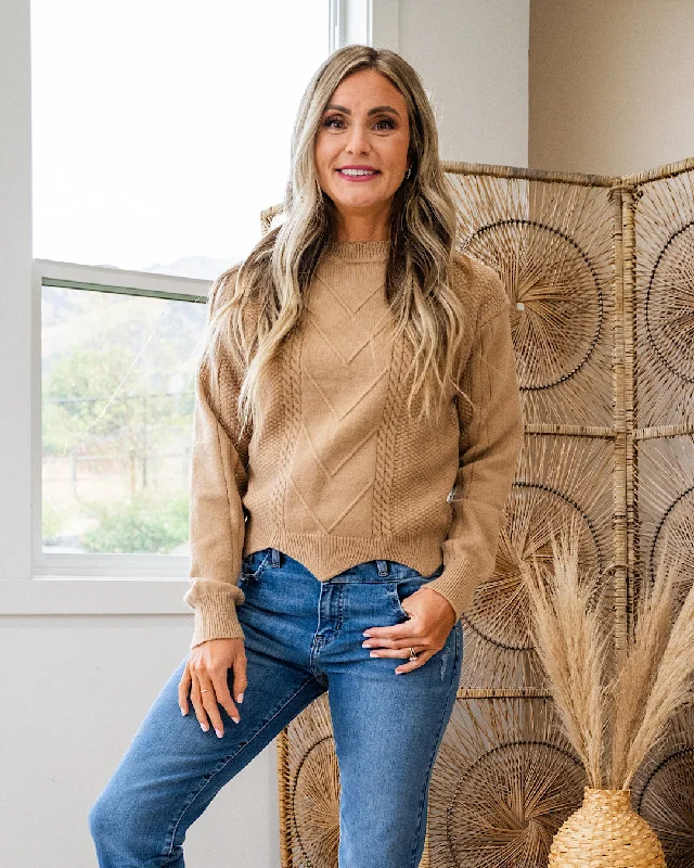 Kimmy Cable Knit Sweater - Mocha Fitted Loose Oversized