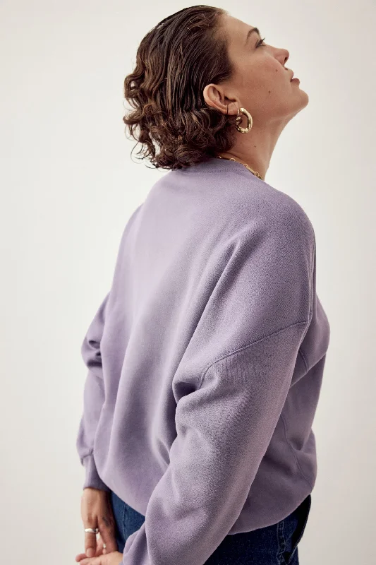 Otto Sweatshirt Purple Hoodie with High-Low Hem Asymmetrical Trendy