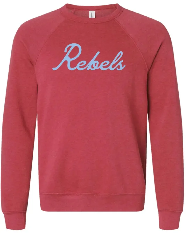 Rebels Red Fleece Sweatshirt Hoodie with Illustration Artistic Creative