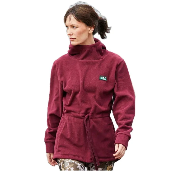 Ridgeline Ladies Salt Marsh Fleece Hoodie - Winter Berry Hoodie with Frayed Bohemian Relaxed