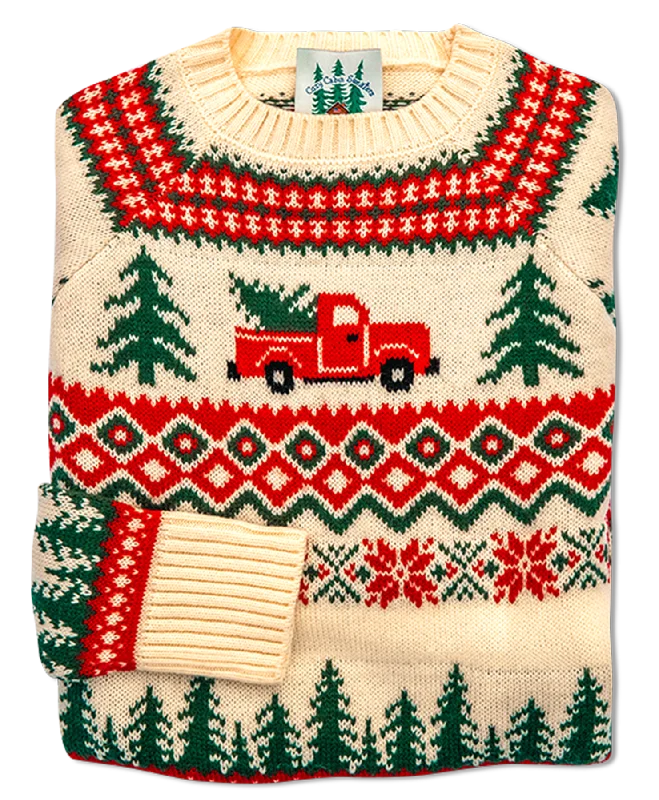 Santa's New Sleigh Sweater Elasticated Padded Insulated