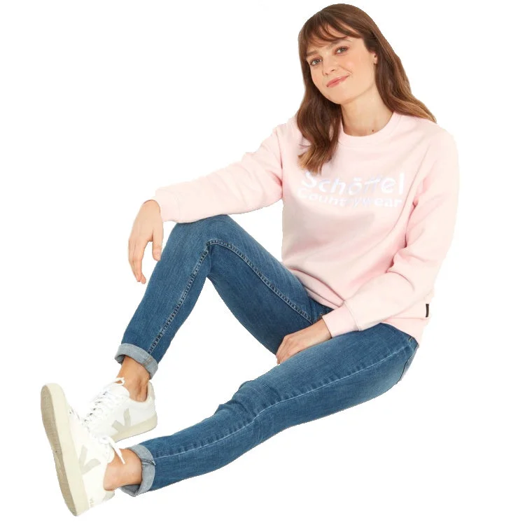 Schoffel Ladies St Helier Sweatshirt - Blush Hoodie with Back Slit Movement Comfort