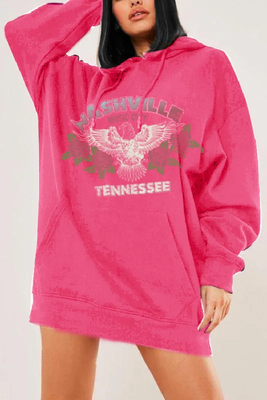 Simply Love Full Size NASHVILLE TENNESSEE Graphic Hoodie Hoodie with Turtle Neck Cozy Winter