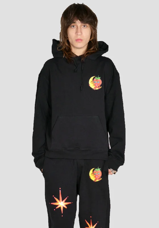 SKY HIGH FARM SHF03T032 ALLY BO FIREWORK SWEAT HOODIE BLACK Hoodie with Pocket Utility Practical