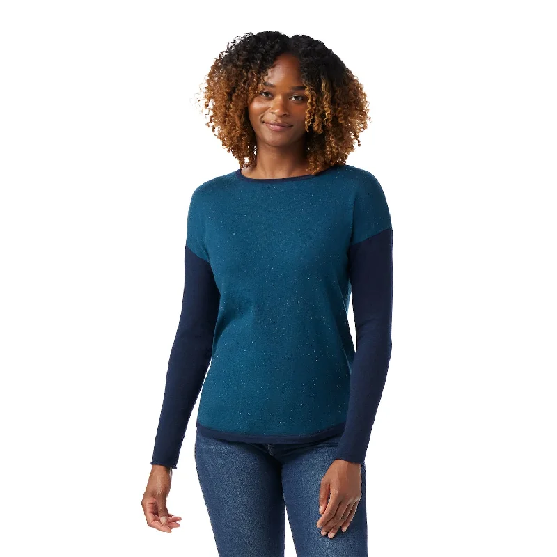 Smartwool Shadow Pine Colourblock Sweater Spandex Blend Rayon Blend Denim Blend