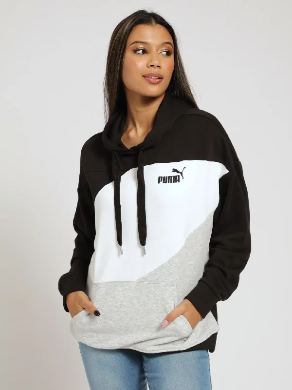 Squad Hoodie Track Top - Black Hoodie with Typography Text Message