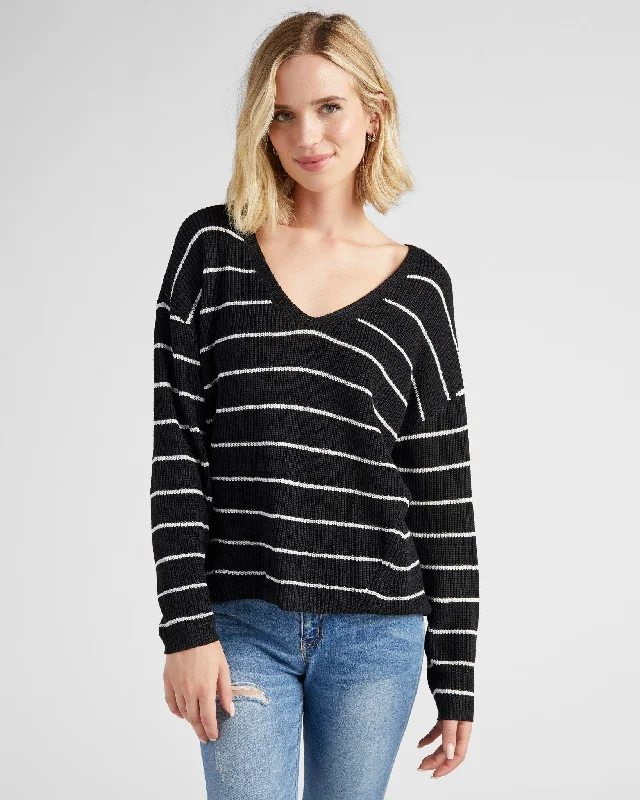 Striped Tucker Sweater Anti-Pilling Anti-Shrink Durable