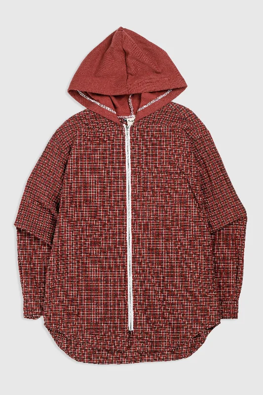 Unisex Rework Hooded Flannel - S Hoodie with Lining Warm Insulated