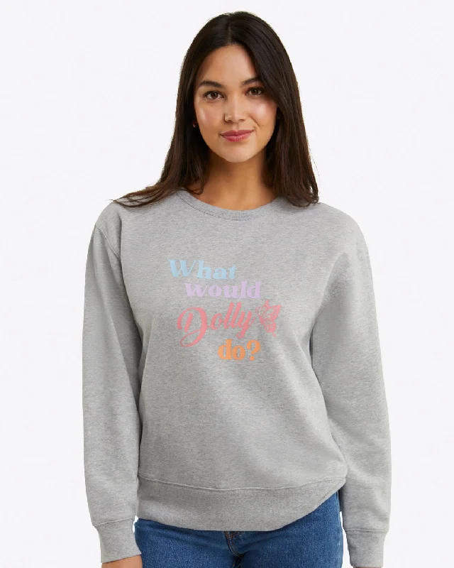 What Would Dolly Do Sweatshirt Hoodie with Snap Buttons Easy Quick