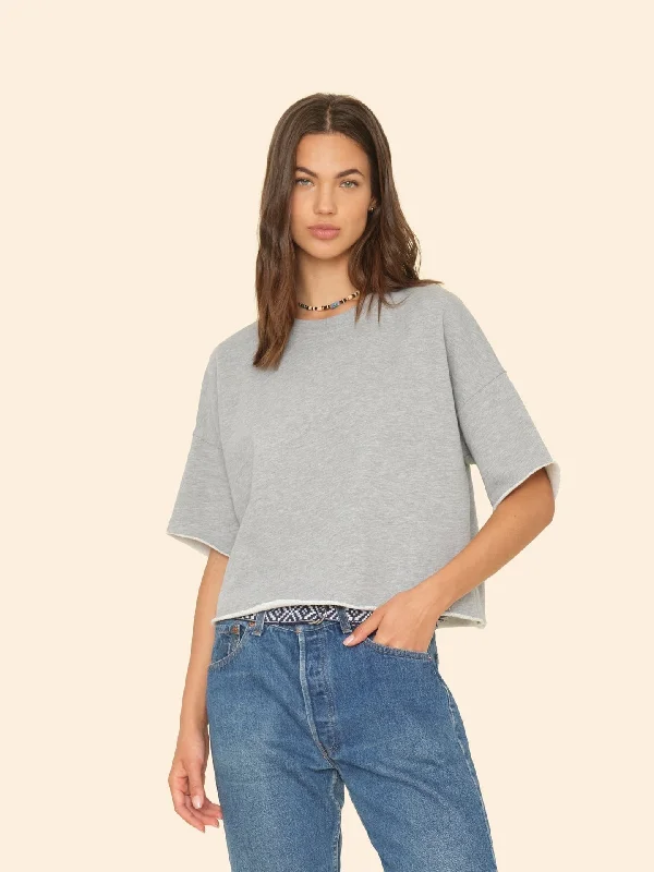 Sweatshirt X6wfh001 Romeo Sweatshirt Heather-Grey Hoodie with Oversized Fit Loose Comfortable