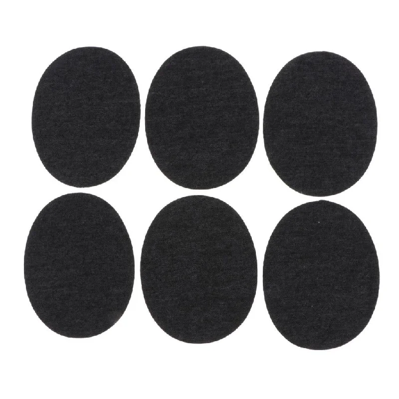 Max 6 Pieces/Pack Denim Iron On Jean Patches Jeans Repair Kit Oval Black Cozy Wide-Legged Jeans