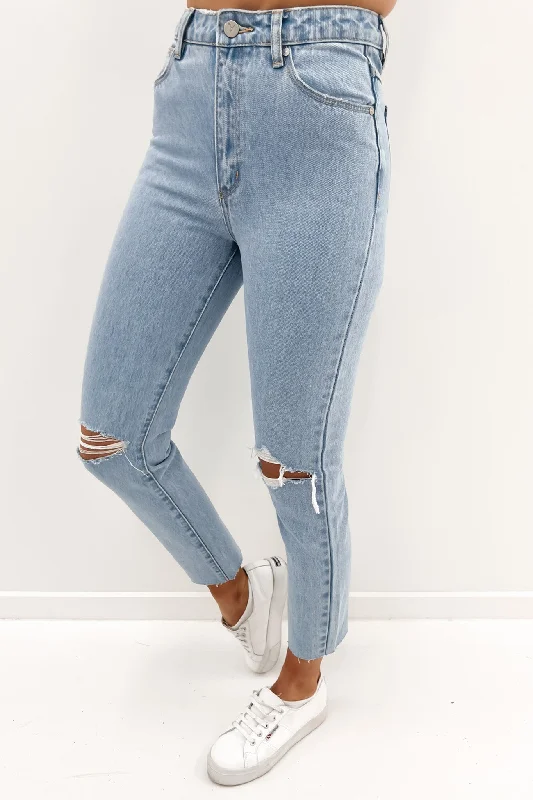 A 94 High Slim Jean Walk Away Rip Trendy Button-Up High-Waist Jeans