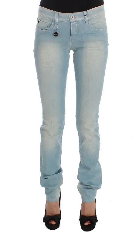 Chic Super Slim Blue Jeans Comfortable Jogger Style Jeans