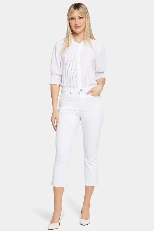 Chloe Capri Jeans In Petite - Optic White Fashionable White Denim Jeans