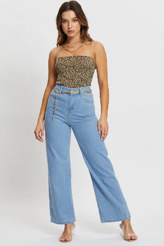 Denim Wide Leg Denim Jean Elegant Bootcut Fit Jeans