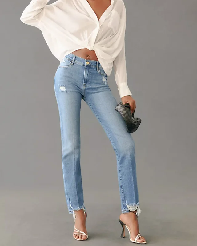 "Le High Straight" Jeans Elegant High-Waisted Flared Jeans