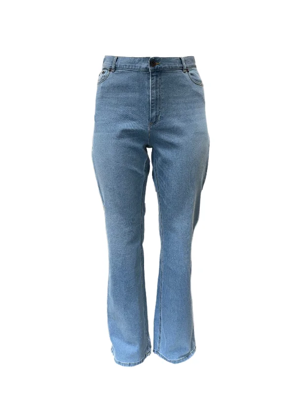 Marina Rinaldi Women's Blue Idaldo Straight Leg Jeans NWT Elegant Tapered Leg Denim